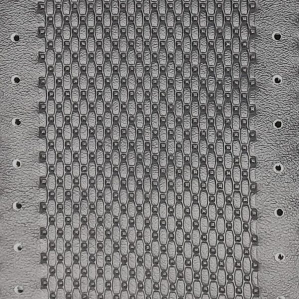 Mercedes basket weave embossing and perforations
