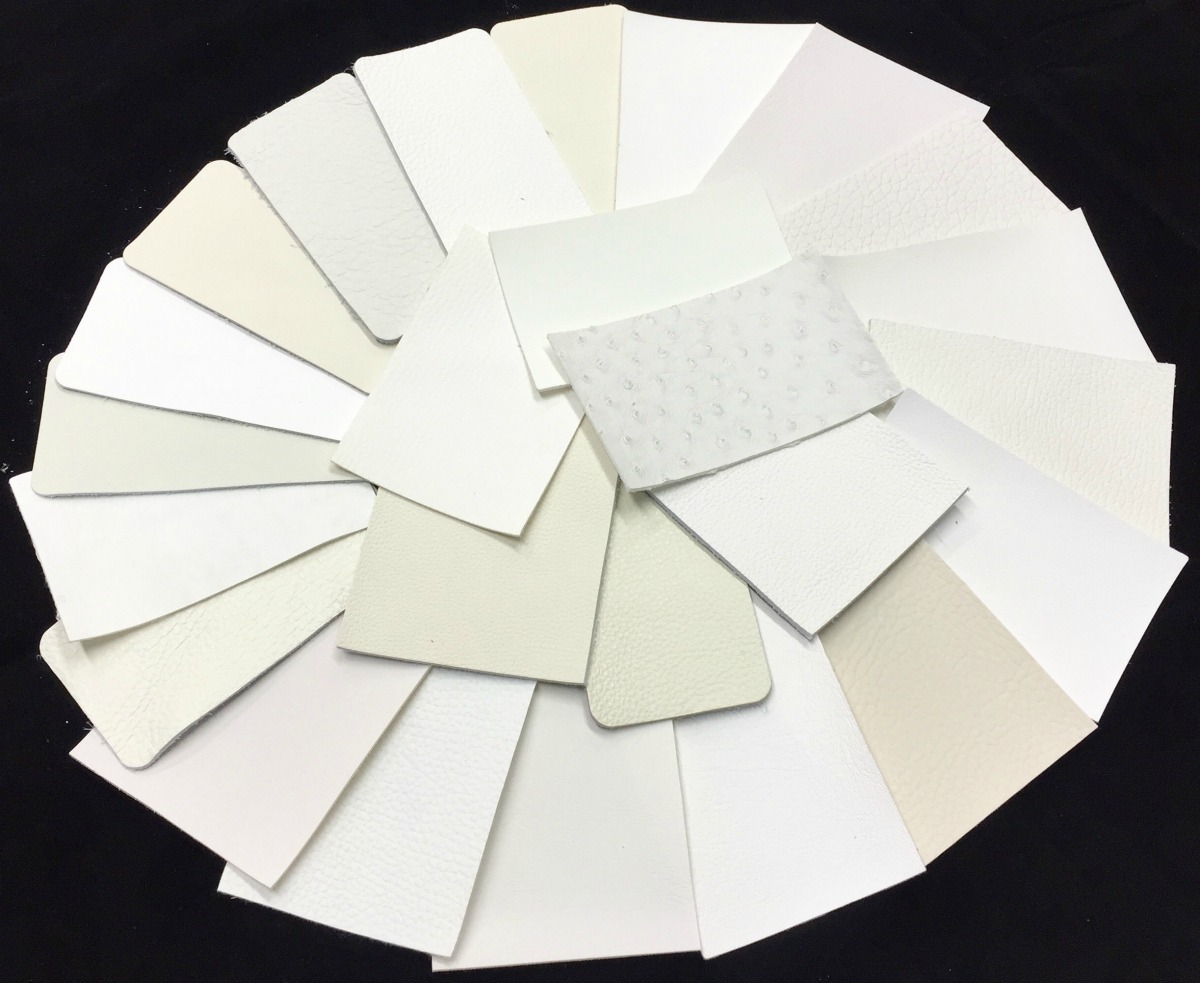 White leather, leather for upholstery, leather for cars
