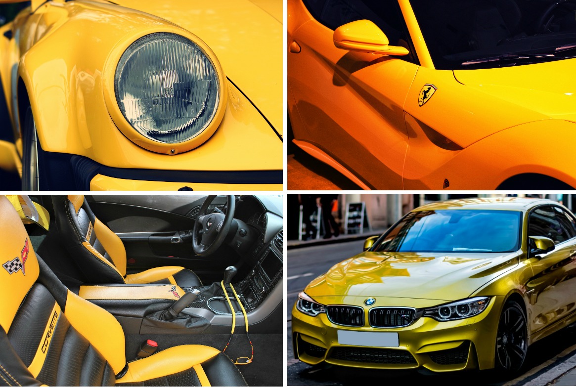 Yellow leather, yellow automotive