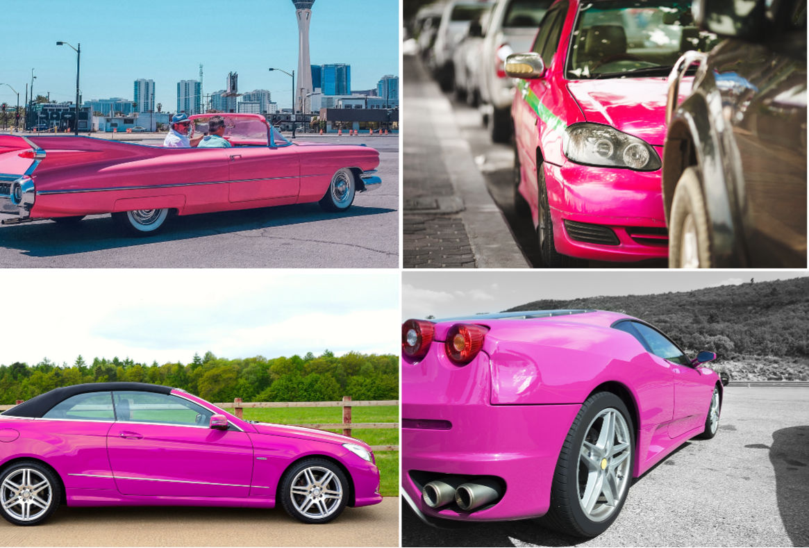 Pink automotive leather