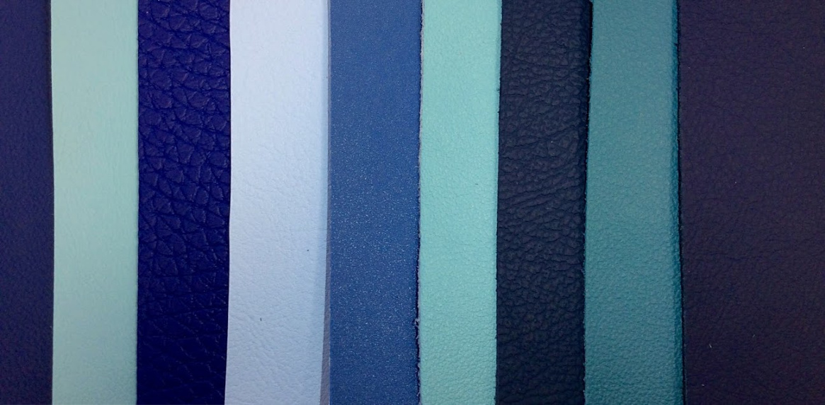 Selection of blue leather