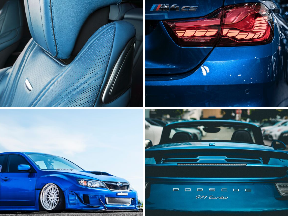 blue automotive leather